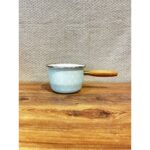 Avşar Mavi Puantiye Desenli Emaye Sütlük - Isıtma Tenceresi