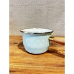 Avşar Mavi Puantiye Desenli Emaye Sütlük - Isıtma Tenceresi - Görsel 2