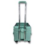 Portakap 4 Tekerlekli Yeşil 56L Büyük Boy Sabit Alüminyum Tutacaklı Alışveriş Arabası - Görsel 3