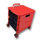 Portakap 4 Tekerlekli, 55 Litre Kırmızı Katlanır Alışveriş Arabası