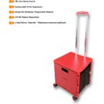 Portakap 4 Tekerlekli, 55 Litre Kırmızı Katlanır Alışveriş Arabası - Görsel 5