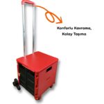 Portakap 6 Tekerlekli, 55 Litre Kırmızı Katlanır Alışveriş Arabası - Görsel 4