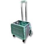 Portakap 8 Tekerlekli Yeşil, 38L Orta Boy Hareketli Alüminyum Tutacaklı Alışveriş Arabası