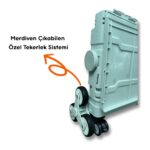 Portakap 8 Tekerlekli Yeşil, 38L Orta Boy Hareketli Alüminyum Tutacaklı Alışveriş Arabası - Görsel 3