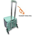 Portakap 8 Tekerlekli Yeşil, 38L Orta Boy Hareketli Alüminyum Tutacaklı Alışveriş Arabası - Görsel 4