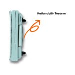 Portakap 8 Tekerlekli Yeşil, 38L Orta Boy Hareketli Alüminyum Tutacaklı Alışveriş Arabası - Görsel 5