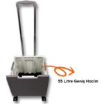 Portakap Piknik Masalı, 8 Tekerlekli, 55 Litre Beyaz ve Kahverengi Katlanır Alışveriş Arabası - Merdiven Çıkan - Görsel 4