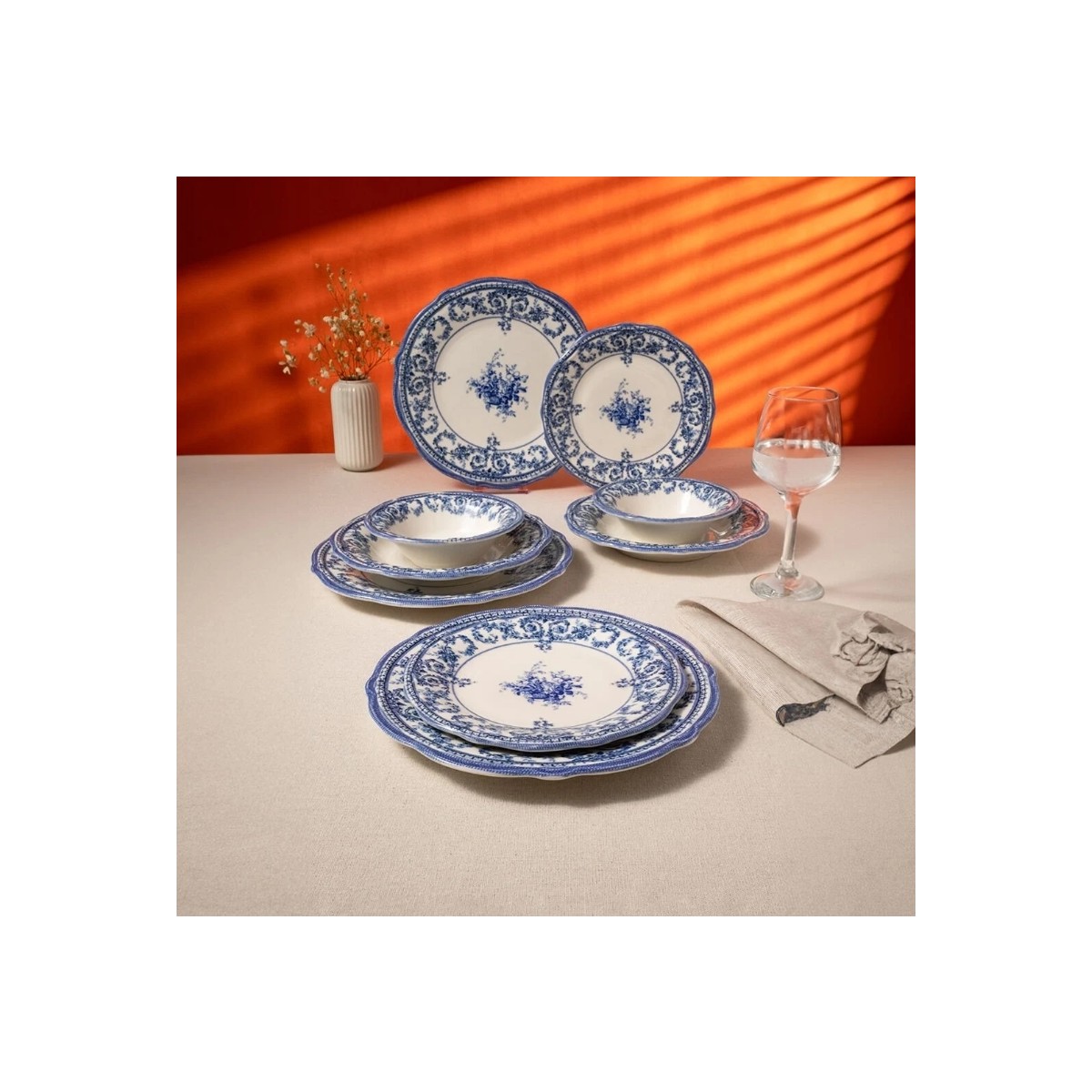 110001239769532.jpg Fecra Majestic Blue 24 Parça Yemek Takımı - Görsel 1