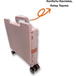 Portakap 4 Tekerlekli, 55 Litre Pembe Katlanır Alışveriş Arabası - Hareketli Tutacaklı, piknik Masalı - Görsel 4
