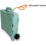 Portakap 2 Tekerlekli, Yeşil, 32L Standart Boy, Sabit Tutacaklı Alışveriş Arabası - Görsel 2