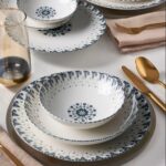 Güral Porselen Atina 24 Parça Elegante Yemek Takımı - Mavi