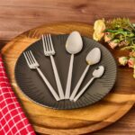 30 Parça Paslanmaz Çelik Çatal Kaşık Seti - Gri