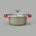 Döküm Tencere - Bej / Kırmızı - 20 cm