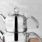 Nehir Lotus Midi Çelik Çaydanlık Takımı - Gri - 1,9 Lt + 1,3 Lt - Görsel 3