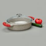 Döküm Karnıyarık Tenceresi - Bej / Kırmızı - 26 cm - Görsel 3