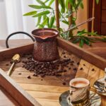 Ayvalı Metal Desenli Cezve No:6 - Kahverengi - 390 ml