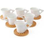 Paçi Belina 12 Parça Bambu Tabaklı Çay Fincan Takımı - Beyaz - Görsel 2