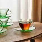 Paşabahçe Aware 4'lü Cam Fincan Takımı - Şeffaf / Yeşil
