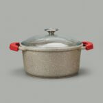 Döküm Tencere - Bej / Kırmızı - 24 cm