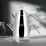 Nehir Florina Maxi Çelik Çaydanlık Takımı - Gri - 2,1 Lt + 1,4 Lt