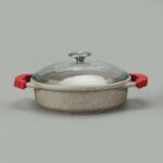 Döküm Karnıyarık Tenceresi - Bej / Kırmızı - 24 cm