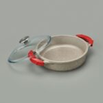 Döküm Karnıyarık Tenceresi - Bej / Kırmızı - 24 cm - Görsel 2