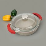 Döküm Karnıyarık Tenceresi - Bej / Kırmızı - 24 cm - Görsel 3