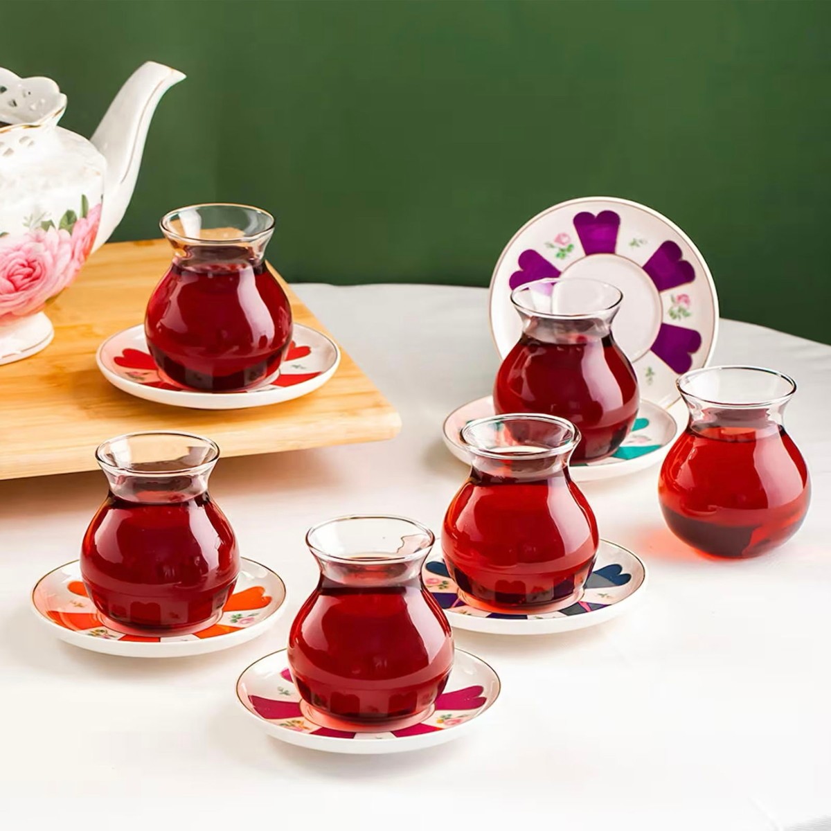 110001240038677.jpg Perotti Beyoğlu 12 Parça Çay Seti - Renkli - 210 ml - Görsel 1