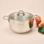 Paslanmaz Çelik Tencere - Gri - 24 cm - Görsel 2