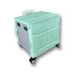 Portakap 4 Tekerlekli Yeşil, 38L Orta Boy, Hareketli Alüminyum Tutacaklı Alışveriş Arabası - 55MM. Büyük Tekerlekli