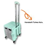 Portakap 4 Tekerlekli Yeşil, 38L Orta Boy, Hareketli Alüminyum Tutacaklı Alışveriş Arabası - 55MM. Büyük Tekerlekli - Görsel 2