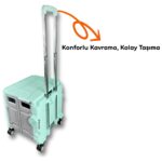 Portakap 4 Tekerlekli Yeşil, 38L Orta Boy, Hareketli Alüminyum Tutacaklı Alışveriş Arabası - 55MM. Büyük Tekerlekli - Görsel 3