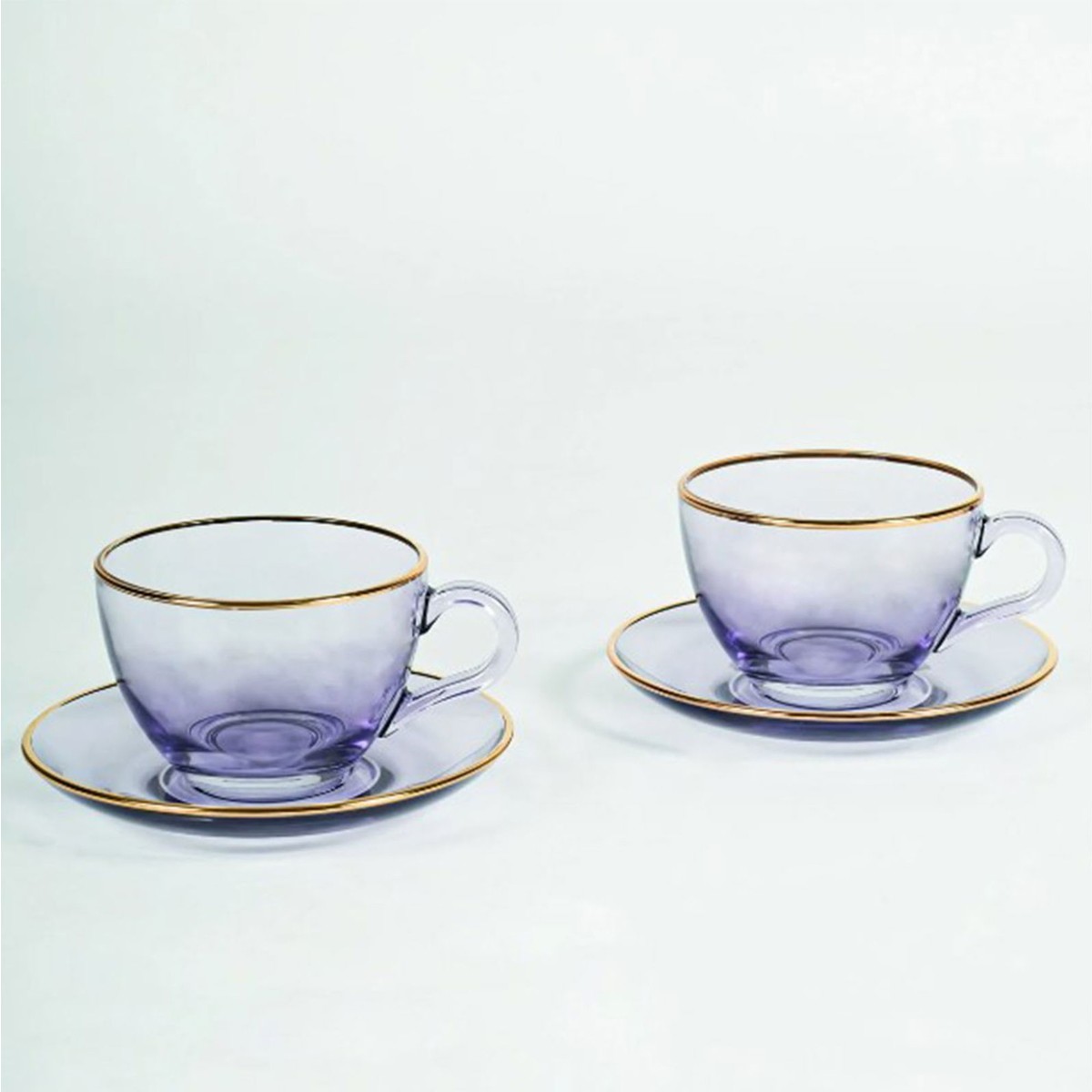 110001240092029.jpg Rakle Five O'clock 2'li Çay Fincan Seti - Mor - 240 ml - Görsel 1