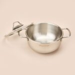 Paslanmaz Çelik Tencere - Gri - 20 cm - Görsel 3