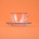 Rakle Pure Siyah Rimli 2'li Çay Fincanı Seti - Şeffaf / Siyah - 240 ml - Görsel 3