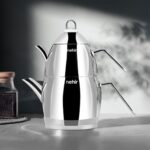 Nehir Florina Midi Çelik Çaydanlık Takımı - Gri - 1,5 Lt + 1 Lt