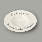 Matmel Kitchen La Luciana Porselen Makarna Tabağı - Siyah / Krem - 26 cm