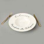 Matmel Kitchen La Luciana Porselen Makarna Tabağı - Siyah / Krem - 26 cm - Görsel 2