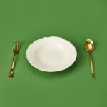 Tulu Porselen Tiffany Yemek Tabağı - Krem - 21 cm