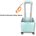 Portakap 4 Tekerlekli, Yeşil, 32L Standart Boy, Sabit Tutacaklı Alışveriş Arabası - Görsel 2