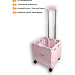 Portakap 4 Tekerlekli, Pembe, 32L Standart Boy, Sabit Tutacaklı Alışveriş Arabası - Görsel 3