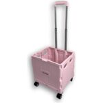 Portakap 4 Tekerlekli, Pembe, 32L Standart Boy, Sabit Tutacaklı Alışveriş Arabası - Görsel 4