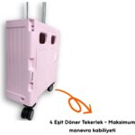 Portakap 4 Tekerlekli, Pembe, 32L Standart Boy, Sabit Tutacaklı Alışveriş Arabası - Görsel 5