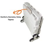 Portakap 8 Tekerlekli Gri 56L Büyük Boy Sabit Demir Tutacaklı Alışveriş Arabası - Görsel 4