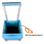 Portakap Ultra Geniş, 8 Tekerlekli, 85 Lt Mavi Katlanır Alışveriş Arabası - Merdiven Çıkan, USB Port Girişli ve Bardak Tutuculu - Görsel 3