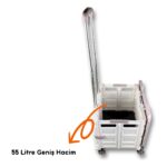 Portakap 4 Tekerlekli, 55 Litre Beyaz ve Kahverengi Katlanır Alışveriş Arabası - Hareketli Tutacaklı - Görsel 4