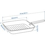 IKEA Mıddagsmat Izgara Tavası Paslanmaz Çelik 28 x 28 cm Yapışmaz Kaplama - Görsel 2