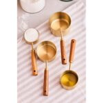 Perotti Vasto 4'lü Büyük Boy Paslanmaz Çelik Ahşap Saplı Ölçü Kaşığı Seti Ölçü Kabı 60ML 80ML 125ML 250ML - Görsel 3