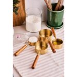 Perotti Vasto 4'lü Büyük Boy Paslanmaz Çelik Ahşap Saplı Ölçü Kaşığı Seti Ölçü Kabı 60ML 80ML 125ML 250ML - Görsel 4