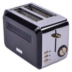 Gem Titan 2 Dilim Ekmek Kızartma Makinesi – 980 W, Paslanmaz Çelik Gövde | Siyah Gümüş